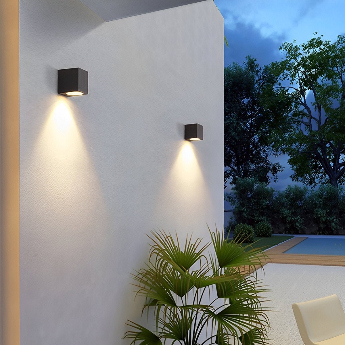Modern Square Outdoor Waterproof Wall Washer Double Light - Flyachilles