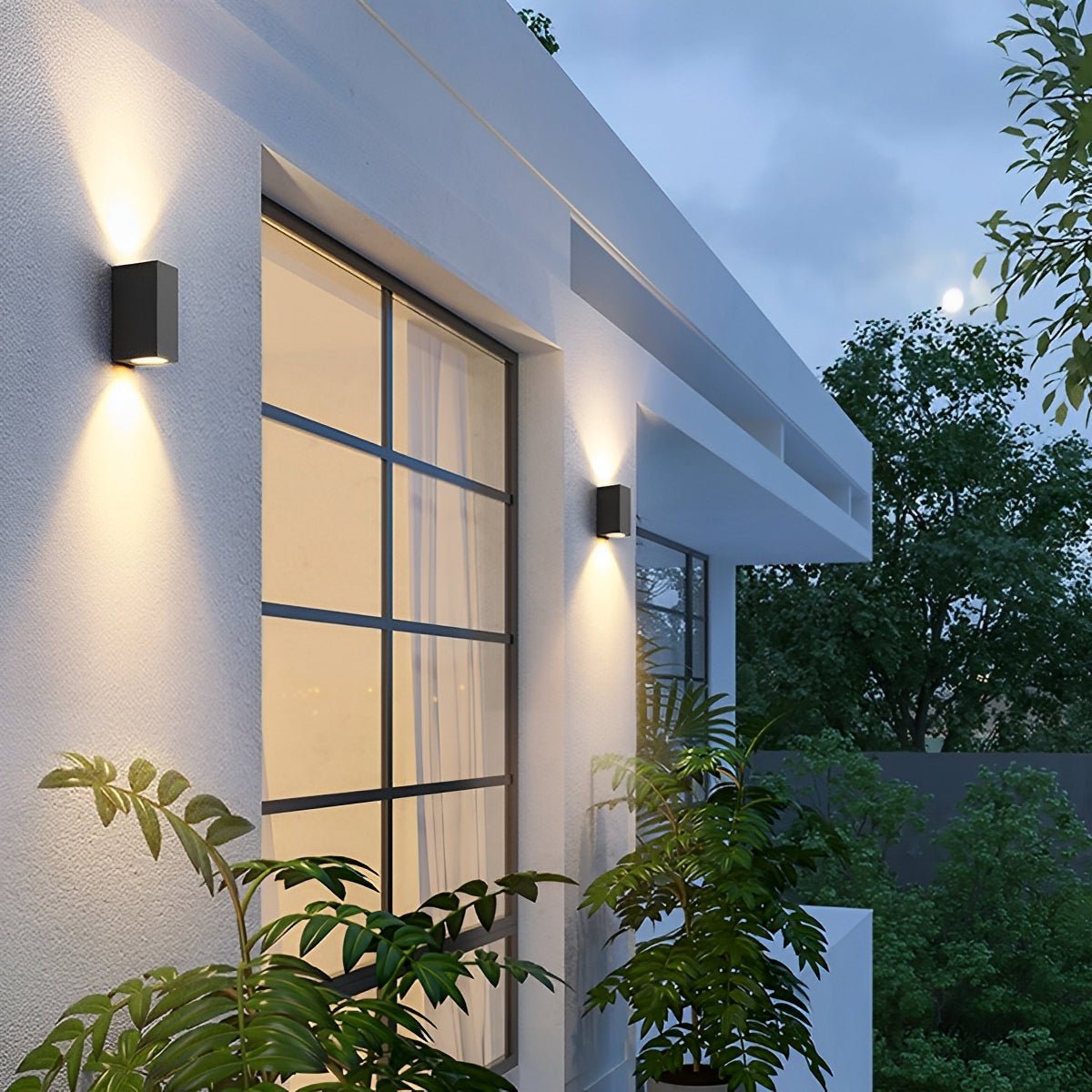Modern Square Outdoor Waterproof Wall Washer Double Light - Flyachilles
