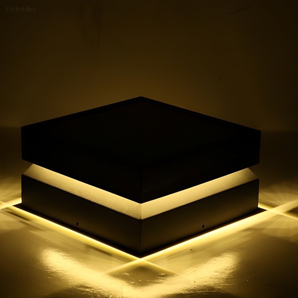 Modern Square Waterproof Black Outdoor Post Lights - Flyachilles