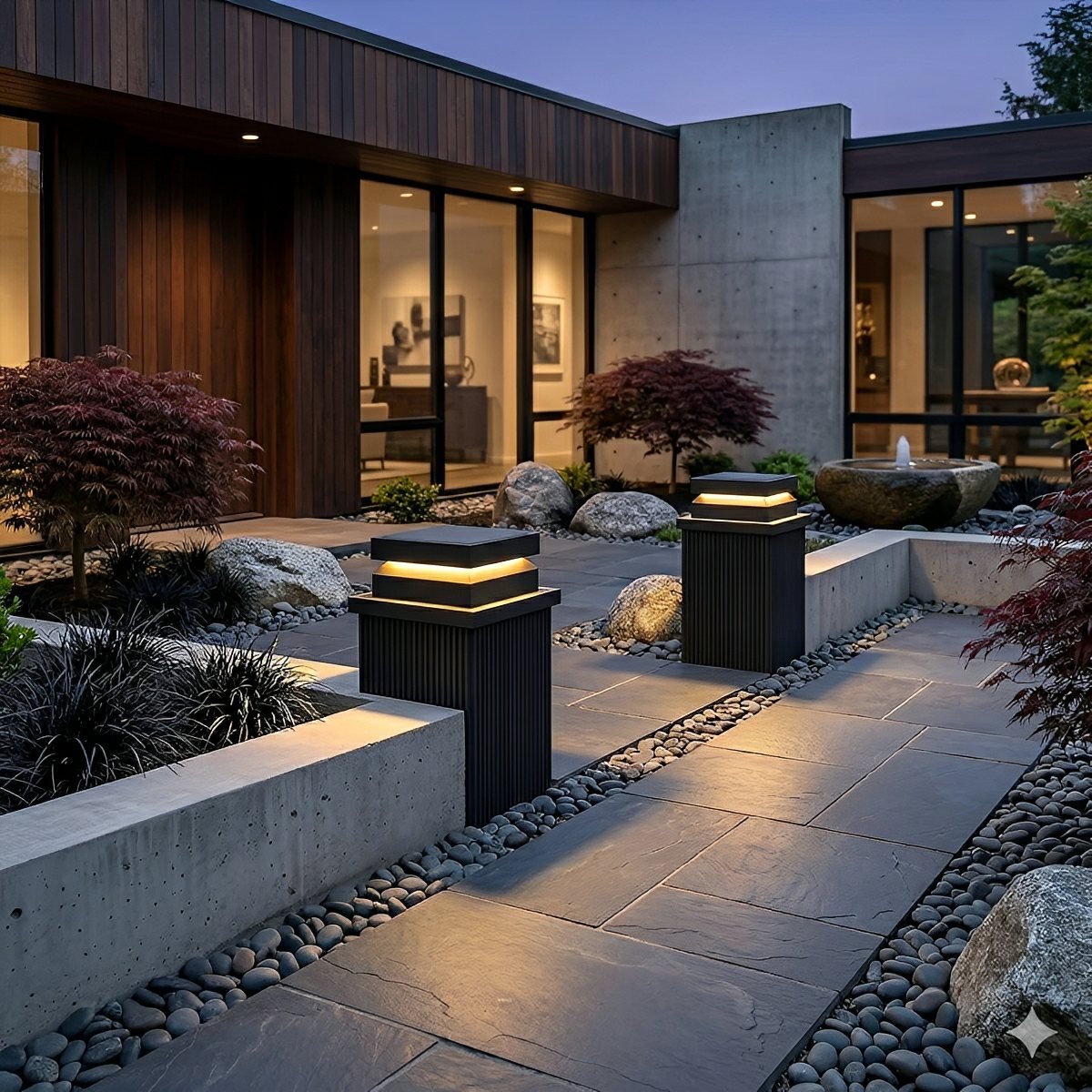 Modern Square Waterproof Black Outdoor Post Lights - Flyachilles