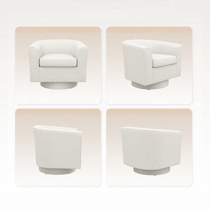 Modern Tufted Swivel Accent Chair with Armrest Ottoman - Armchair - Flyachilles