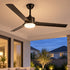 Modern Waterproof Black Outdoor LED Ceiling Fan with Light DC Motor - Flyachilles