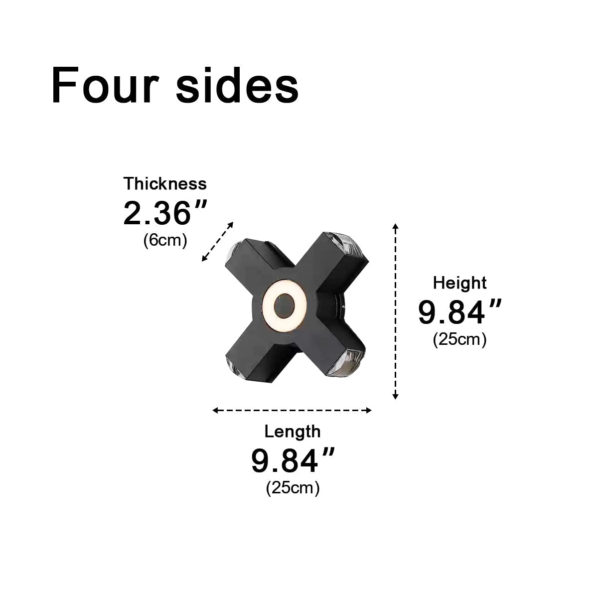 Modern Waterproof Black Outdoor LED Wall Lights Spotlights - Flyachilles
