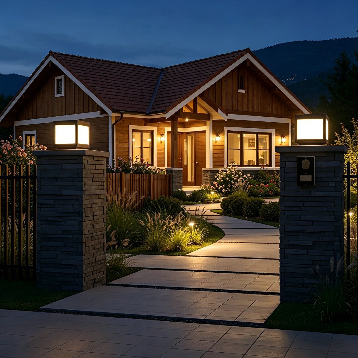 Modern Waterproof LED Fence Outdoor Post Cap Light - Flyachilles
