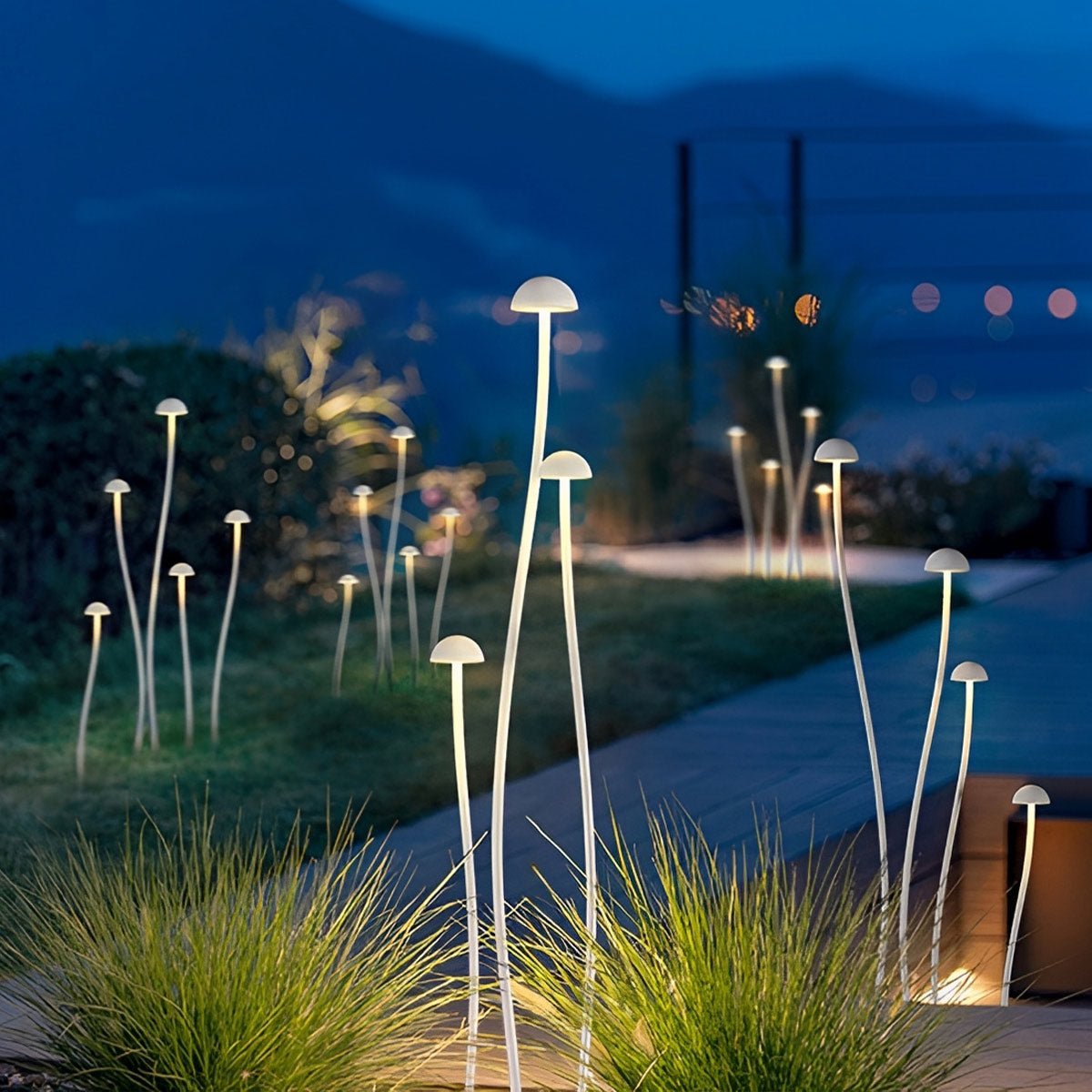 Modern Waterproof Minimalist Mushroom Stainless Steel LED Outdoor Landscape Lights - Flyachilles