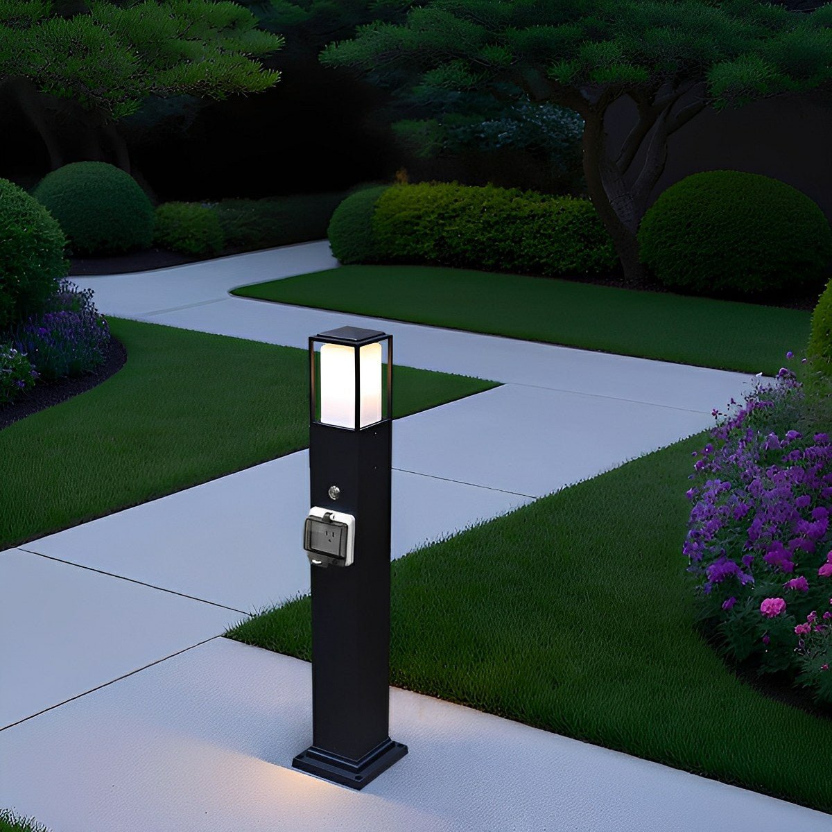 Modern Waterproof Outdoor LED Landscape Path Lights with Socket Charging Station - Flyachilles