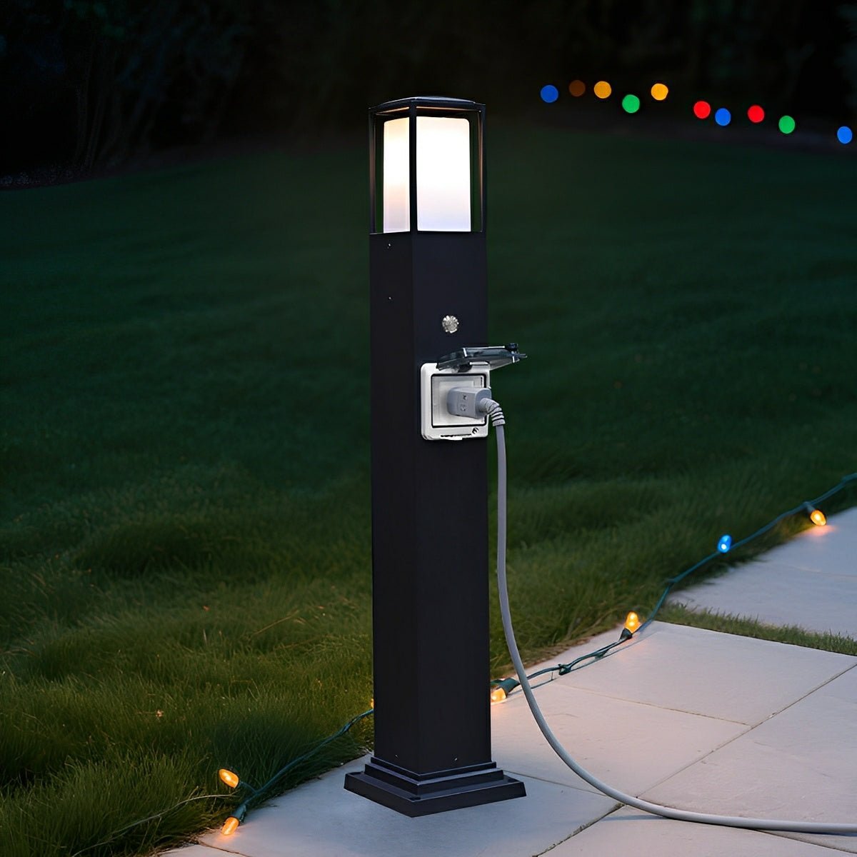 Modern Waterproof Outdoor LED Landscape Path Lights with Socket Charging Station - Flyachilles
