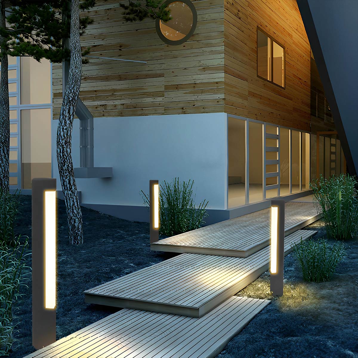 Modern Waterproof Rectangular Outdoor LED Landscape Path Lights - Flyachilles