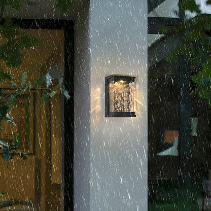 Modern Waterproof Rectangular Water Waves Outdoor LED Porch Wall Lights - Flyachilles
