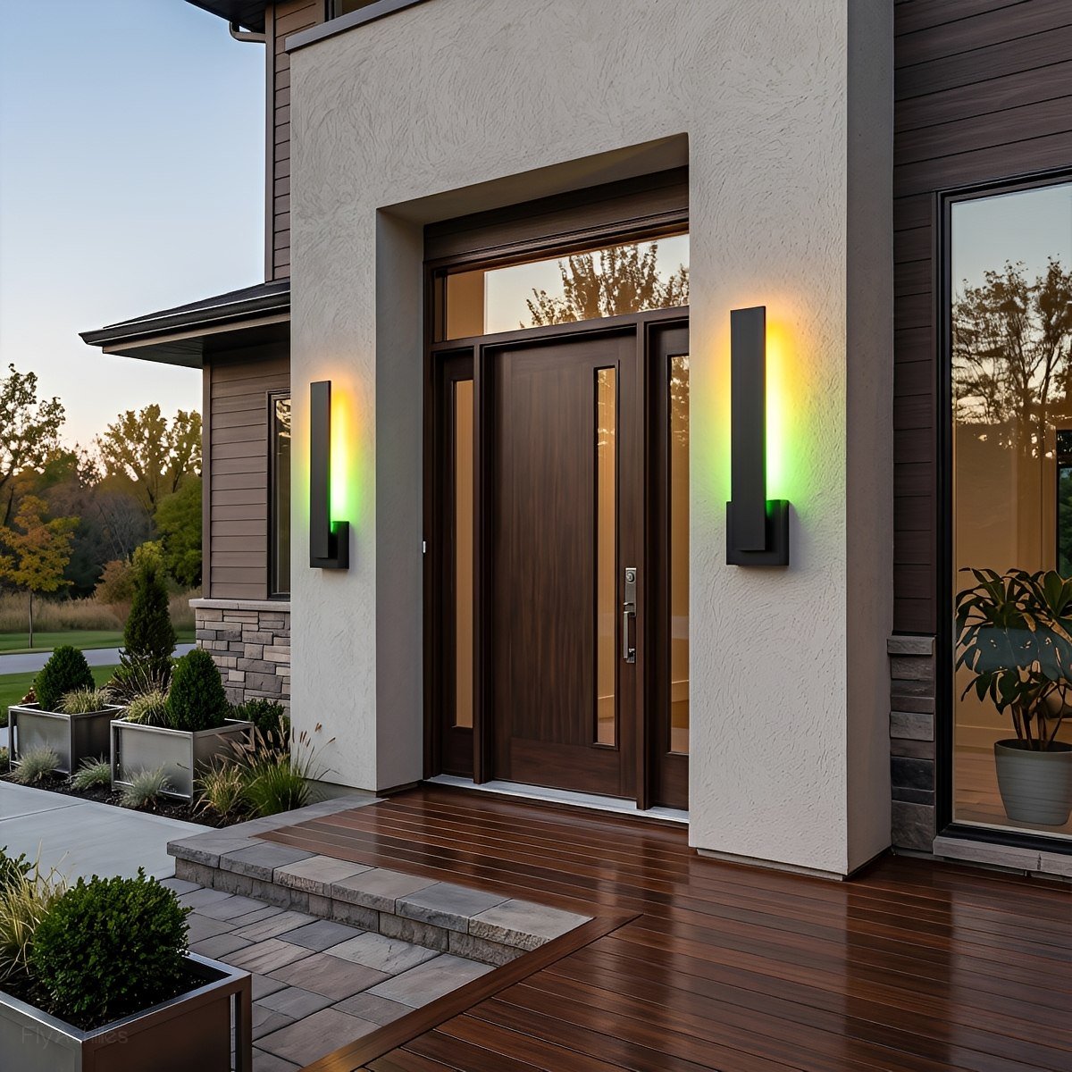 Modern Waterproof RGB LED Outdoor Wall Light Smart Dimmable - Flyachilles