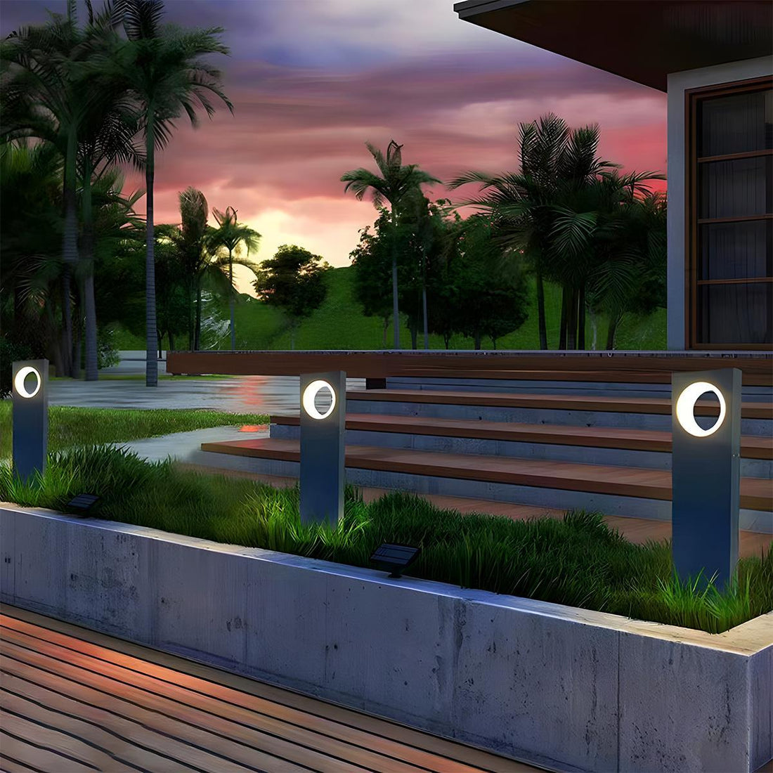 Modern Waterproof Ring - Round LED Outdoor Lawn Landscape Lighting - Flyachilles