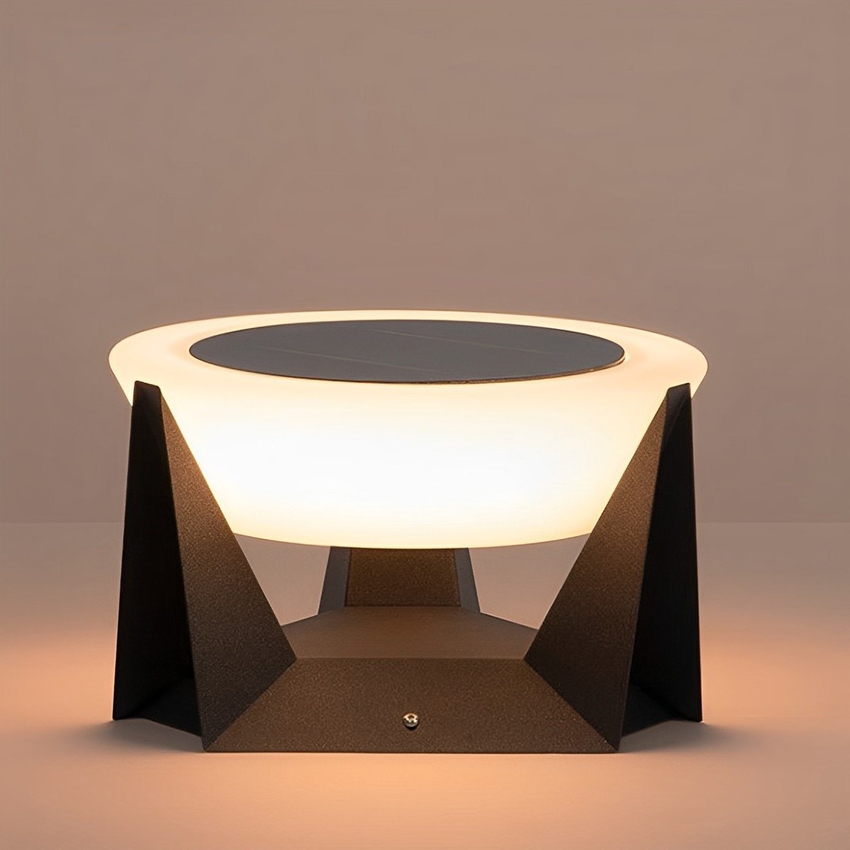 Modern Waterproof Solar Round LED Outdoor Post Lights - Flyachilles