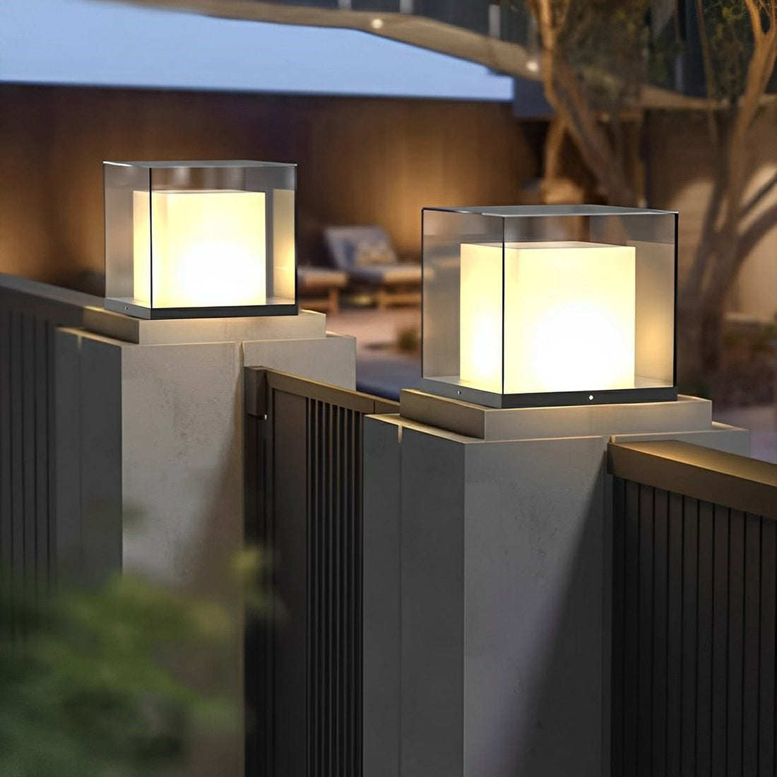 Modern Waterproof Solar Square LED Outdoor Post Lights - Flyachilles