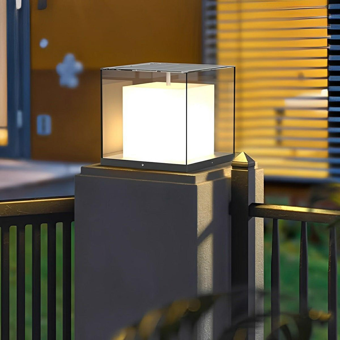 Modern Waterproof Solar Square LED Outdoor Post Lights - Flyachilles