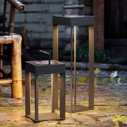 Modern Waterproof Solar&amp;Rechargeable Rectangular LED Outdoor Floor Lamp - Flyachilles