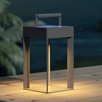 Modern Waterproof Solar&amp;Rechargeable Rectangular LED Outdoor Floor Lamp - Flyachilles