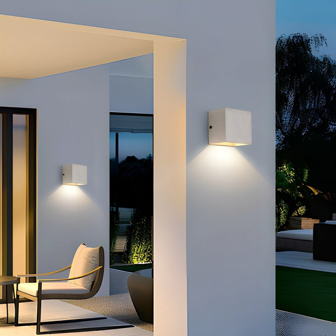 Modern Waterproof Square Cement LED Outdoor Wall Lights - Flyachilles