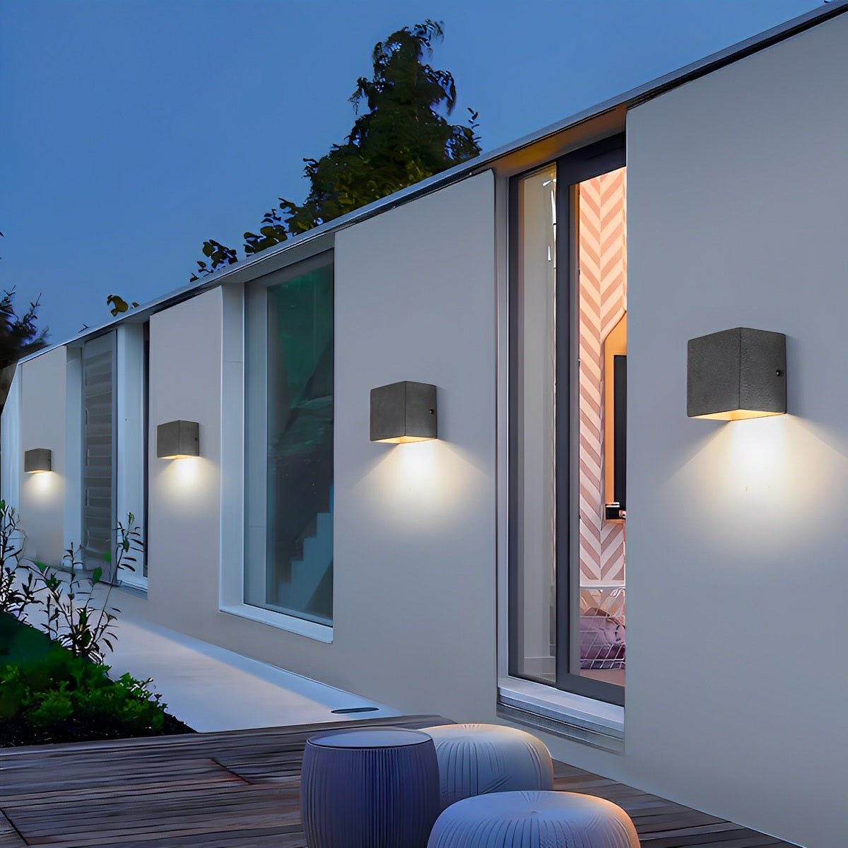 Modern Waterproof Square Cement LED Outdoor Wall Lights - Flyachilles