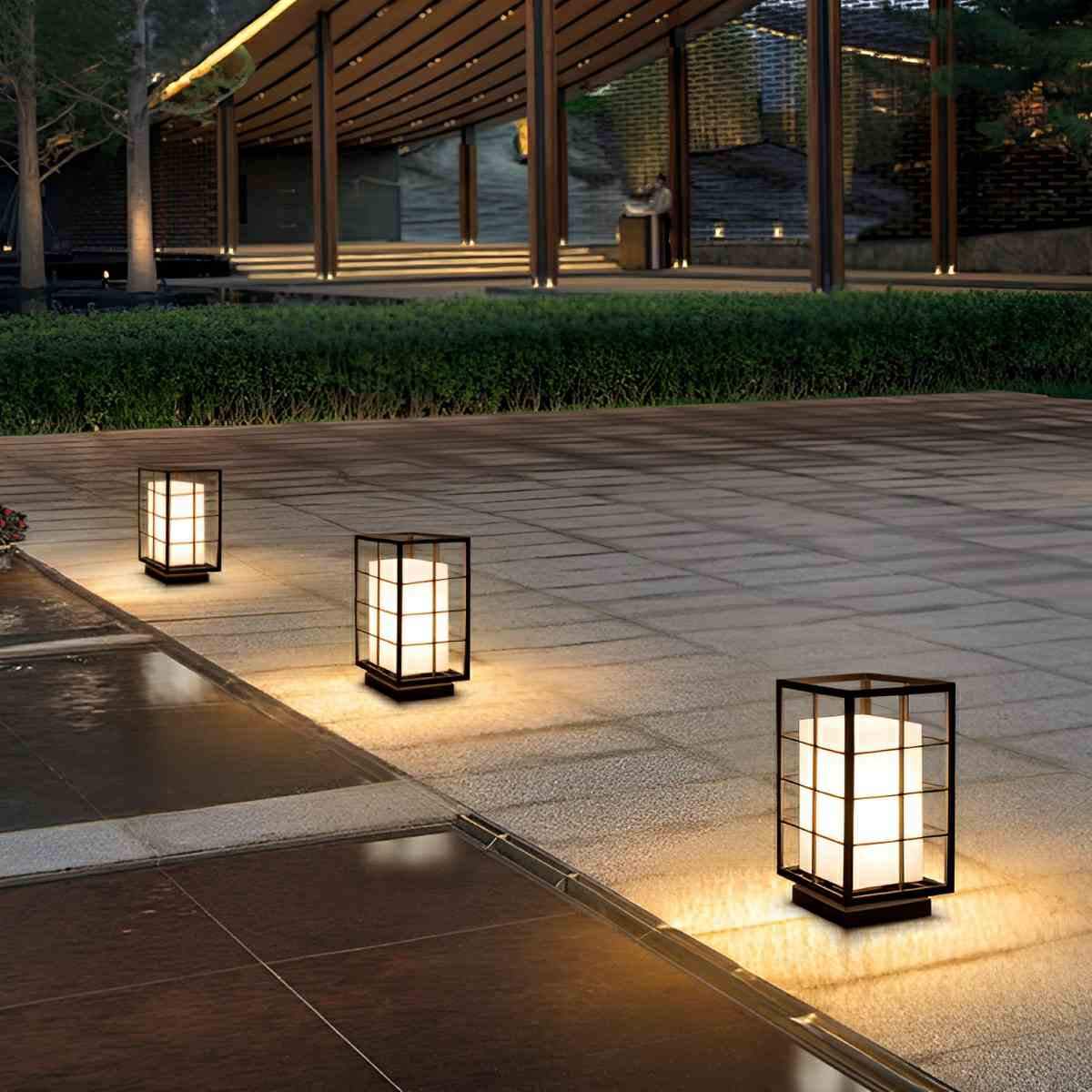 Modern Waterproof Square Lantern LED Outdoor Landscape Lawn Lighting - Flyachilles
