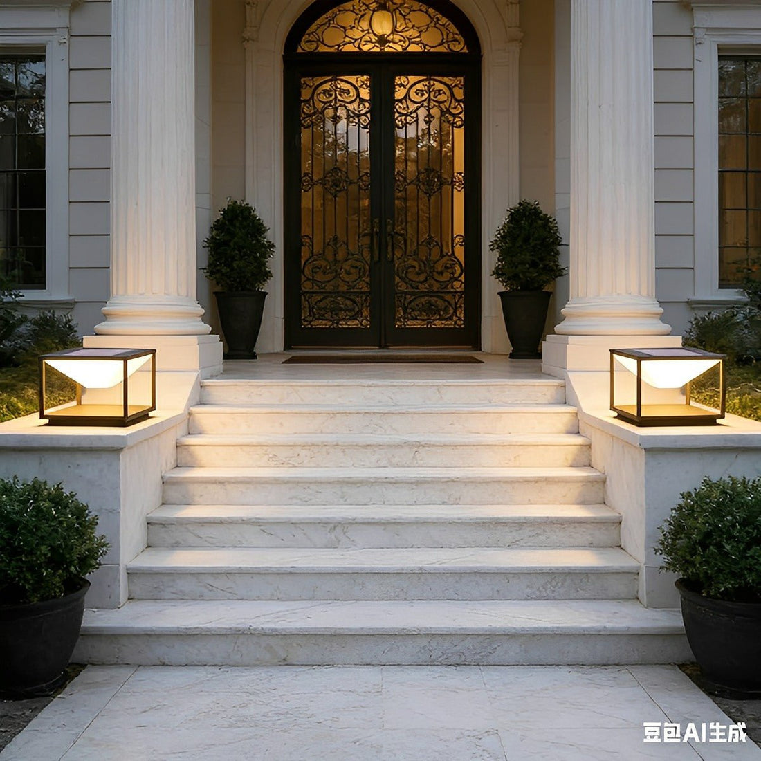 Modern Waterproof Square Mountain LED Outdoor Post Lights - Flyachilles