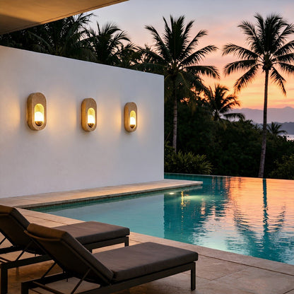 Modern Waterproof Travertine LED Outdoor Wall Light - Flyachilles