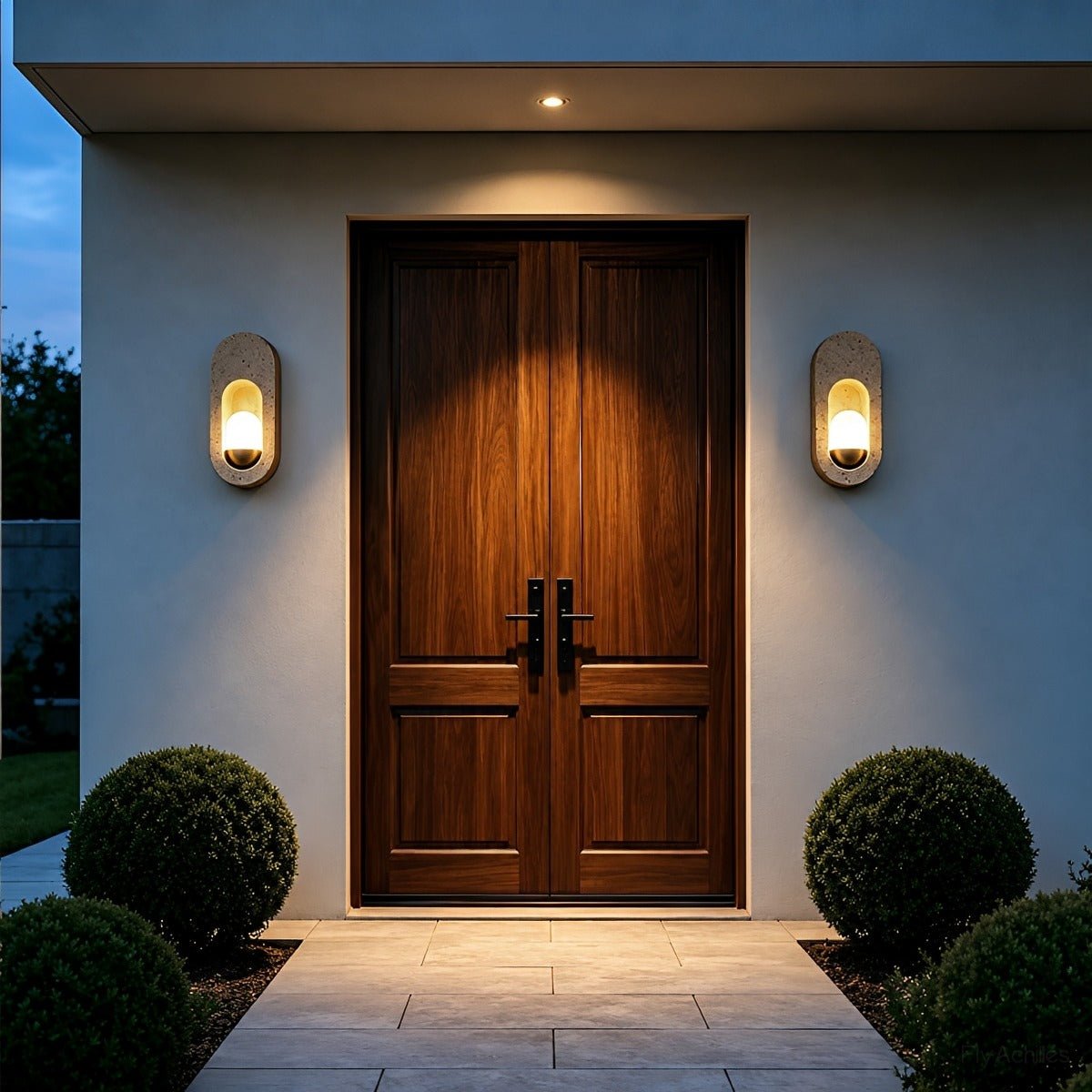 Modern Waterproof Travertine LED Outdoor Wall Light - Flyachilles