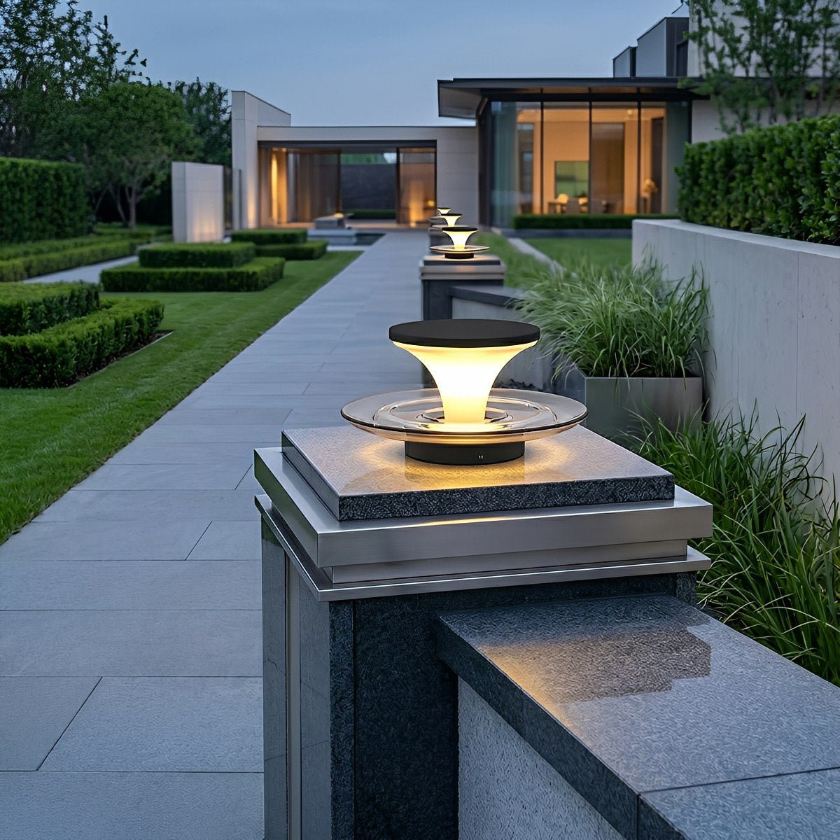 Modern Waterproof Water Fountain LED Outdoor Post Lights - Flyachilles