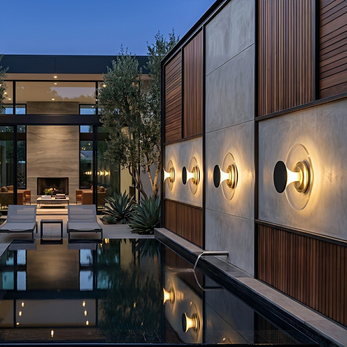 Modern Waterproof Water Fountain LED Outdoor Post Lights - Flyachilles