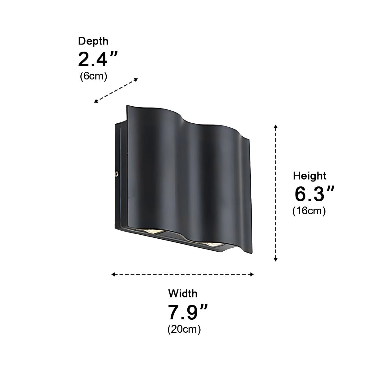 Modern Waterproof Water Wave Up and Down Outdoor Wall Light - Flyachilles