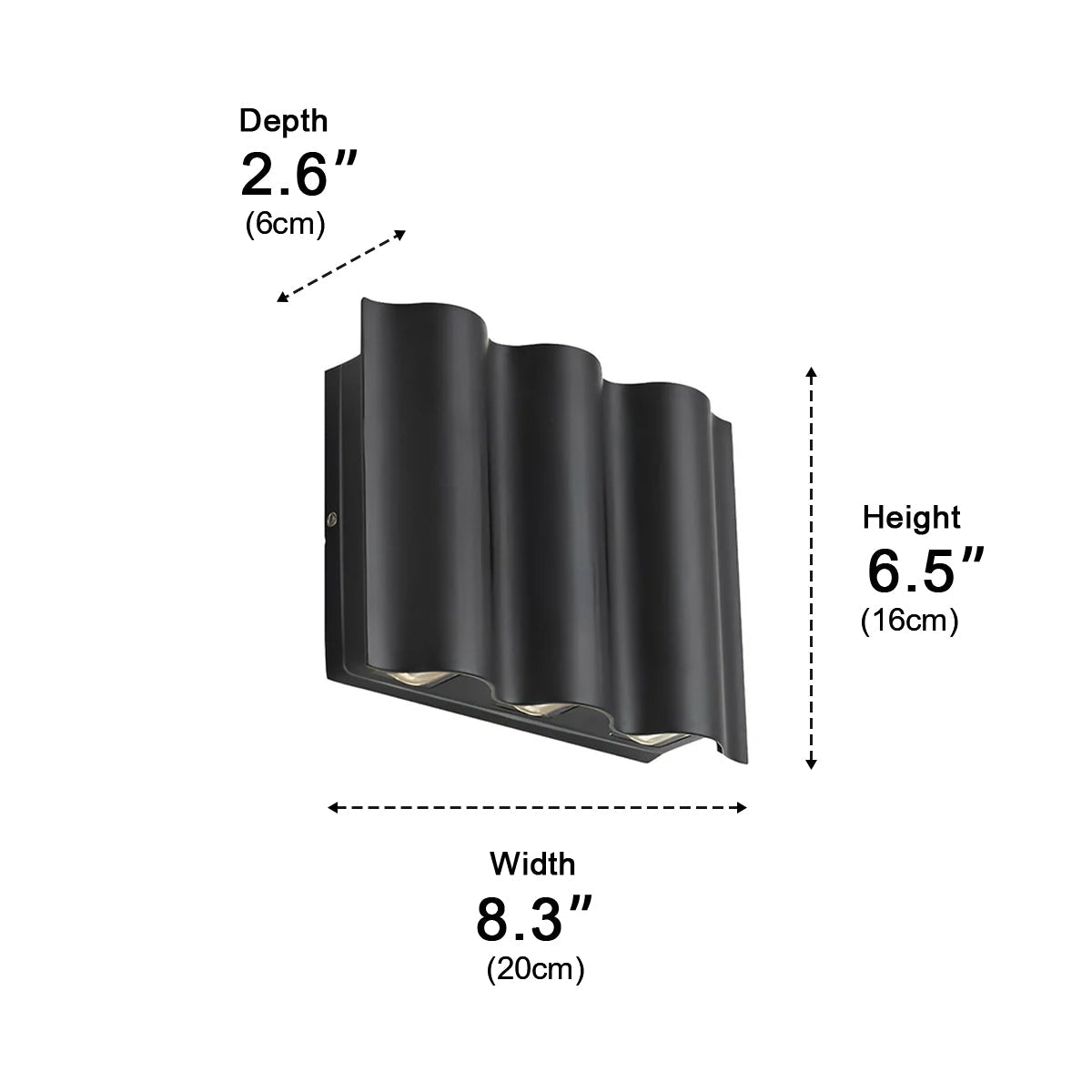 Modern Waterproof Water Wave Up and Down Outdoor Wall Light - Flyachilles