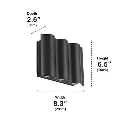 Modern Waterproof Water Wave Up and Down Outdoor Wall Light - Flyachilles