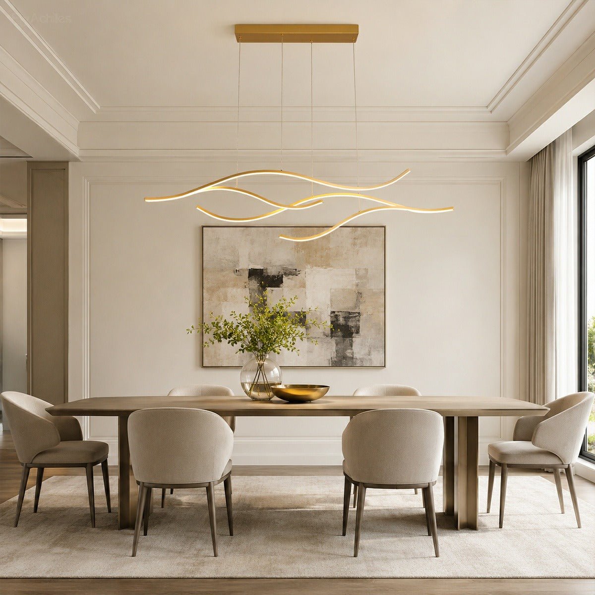 Modern Wave LED Linear Pendant Light - Flyachilles