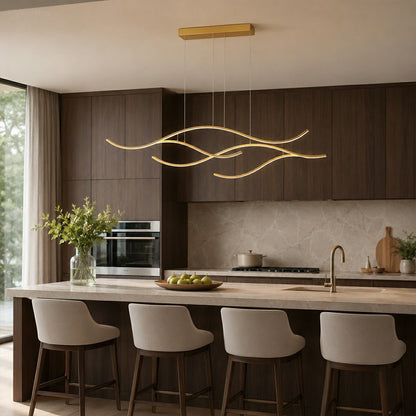 Modern Wave LED Linear Pendant Light - Flyachilles