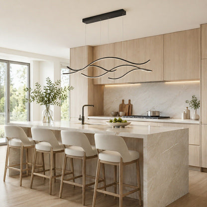 Modern Wave LED Linear Pendant Light - Flyachilles