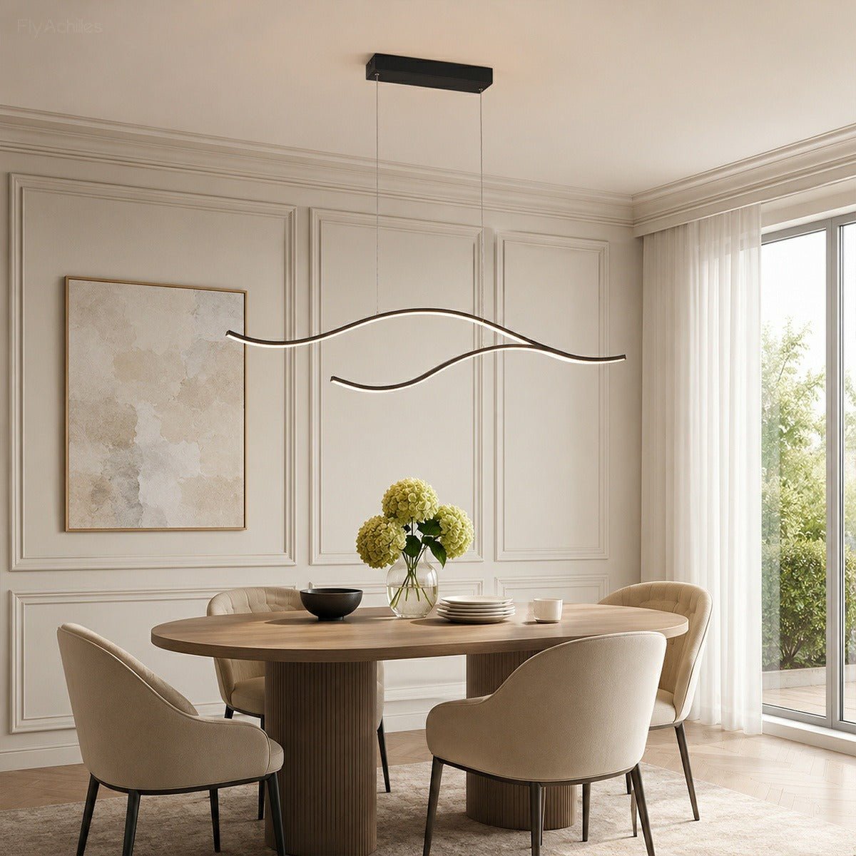 Modern Wave LED Linear Pendant Light - Flyachilles