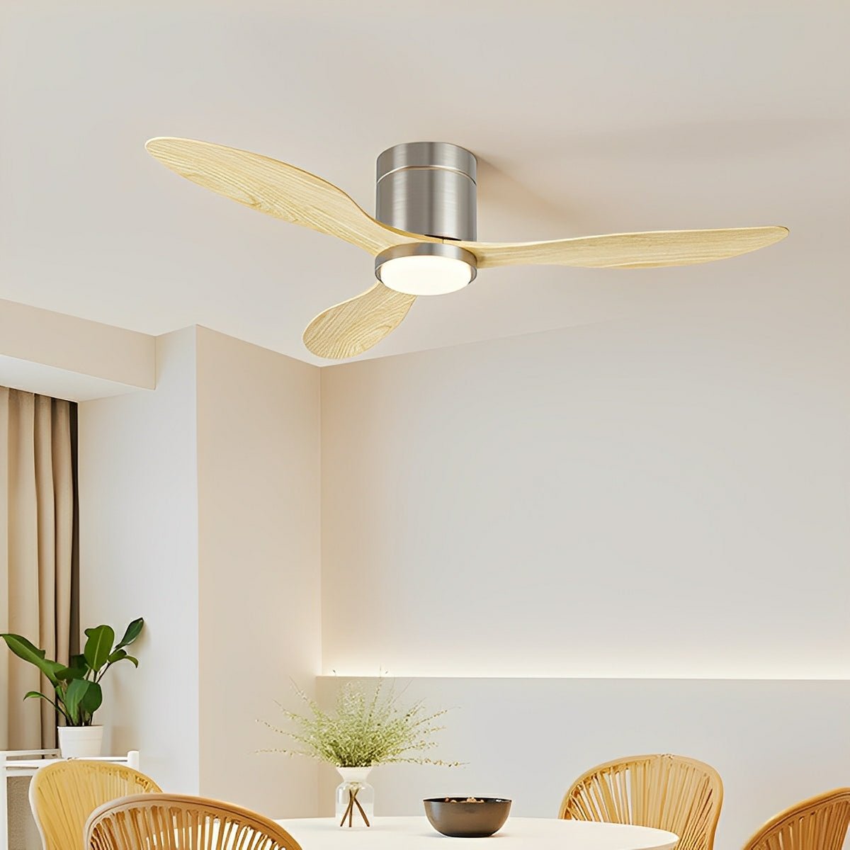 Modern Wing - inspired Blade Reverse Ceiling Fan - with Light - Flyachilles
