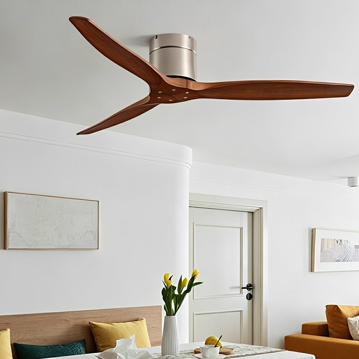 Modern Wing - inspired Wood 3 - Blade DC Motor Reverse Ceiling Fan - Flyachilles