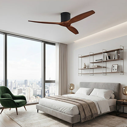 Modern Wing - inspired Wood 3 - Blade DC Motor Reverse Ceiling Fan - Flyachilles