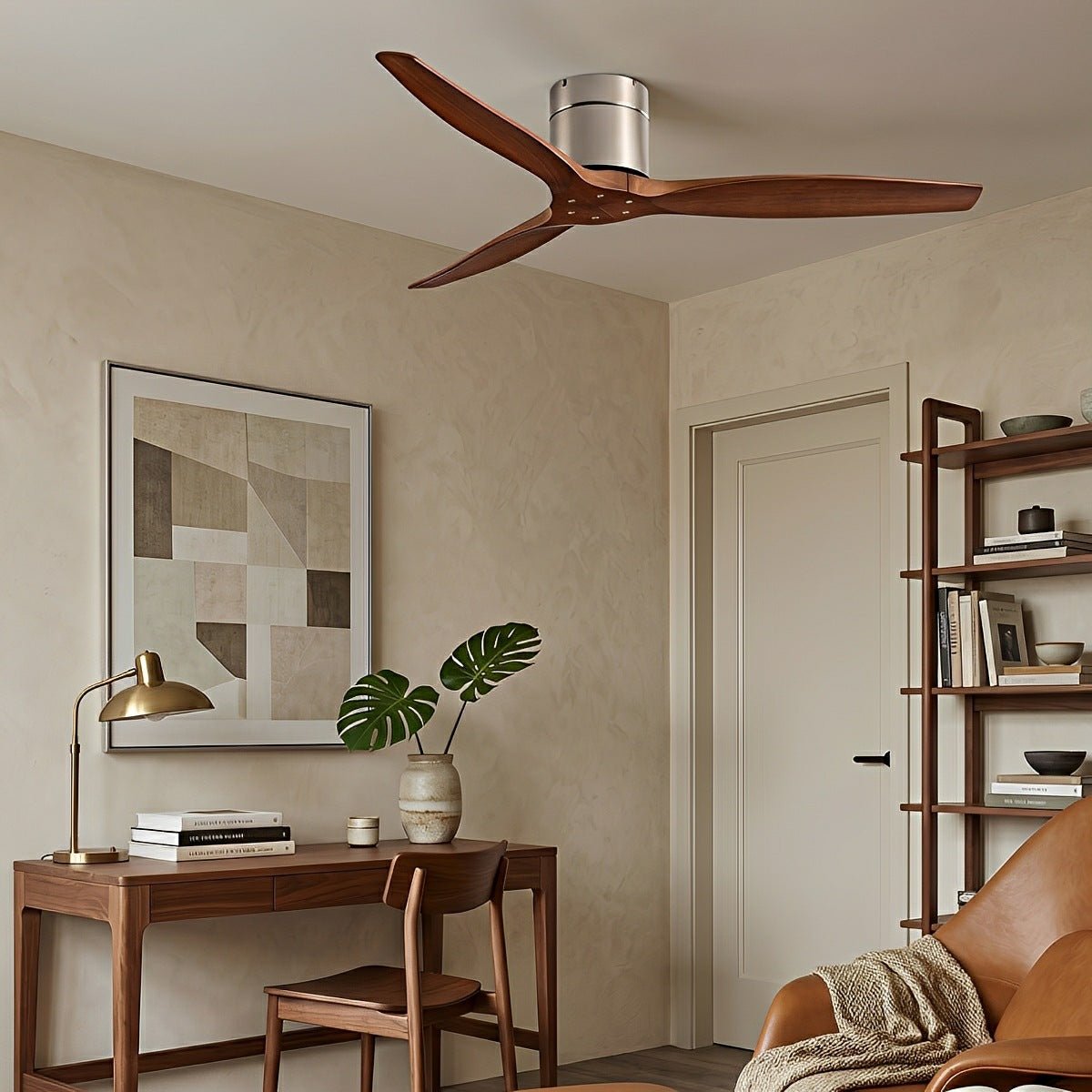 Modern Wing - inspired Wood 3 - Blade DC Motor Reverse Ceiling Fan - Flyachilles