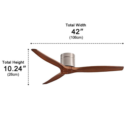 Modern Wing - inspired Wood 3 - Blade DC Motor Reverse Ceiling Fan - Flyachilles