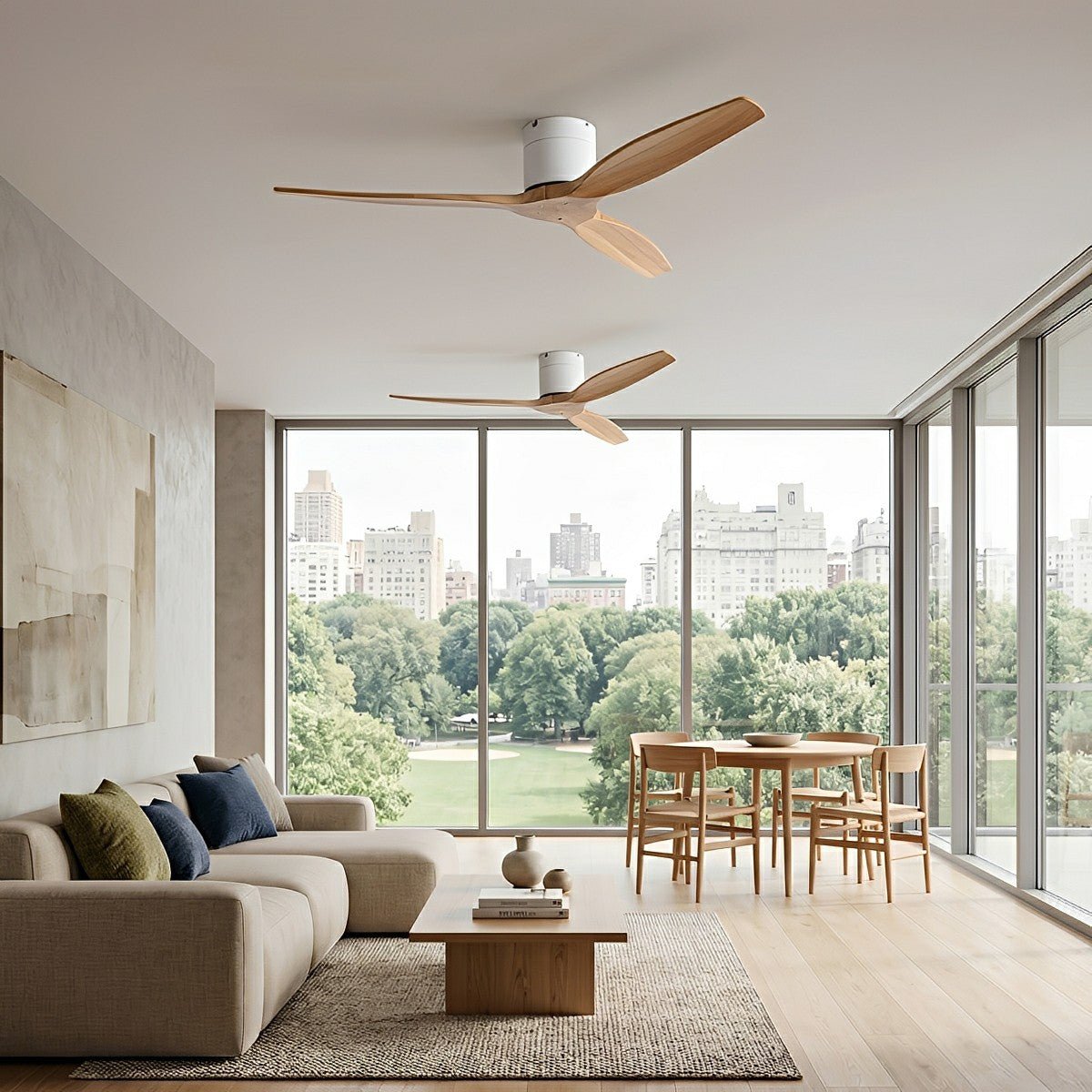 Modern Wing - inspired Wood 3 - Blade DC Motor Reverse Ceiling Fan - Flyachilles