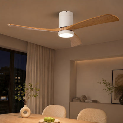 Modern Wood Ceiling Fan Light 6-Speed DC Motor Full-Spectrum - Flyachilles