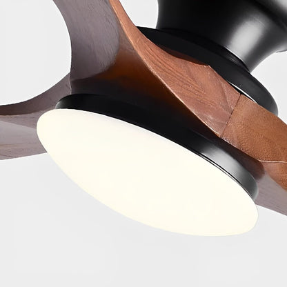 Modern Wood LED Ceiling Fan with Light Reversible DC Motor - Flyachilles