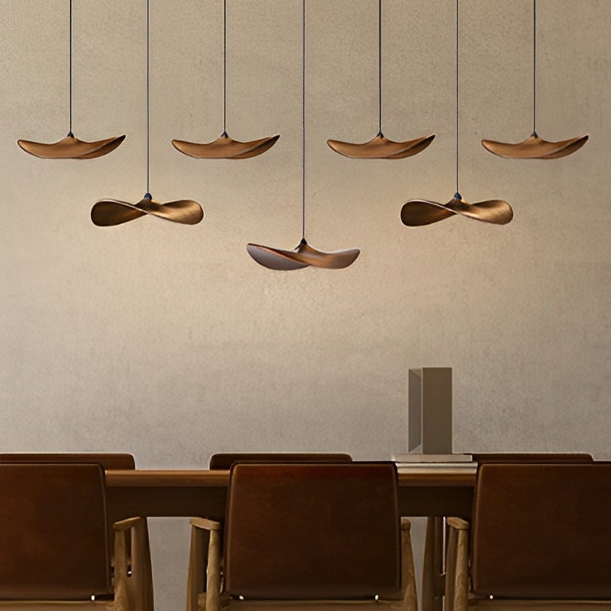 Modern Wood Natural Style Lotus Leaf LED Pendant Light - Flyachilles