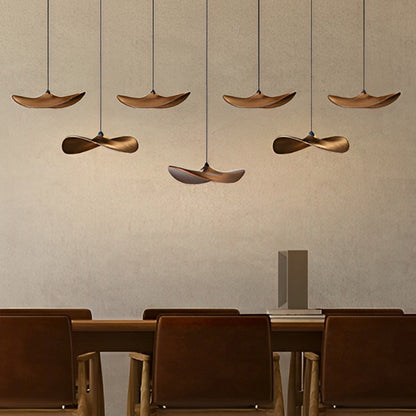 Modern Wood Natural Style Lotus Leaf LED Pendant Light - Flyachilles