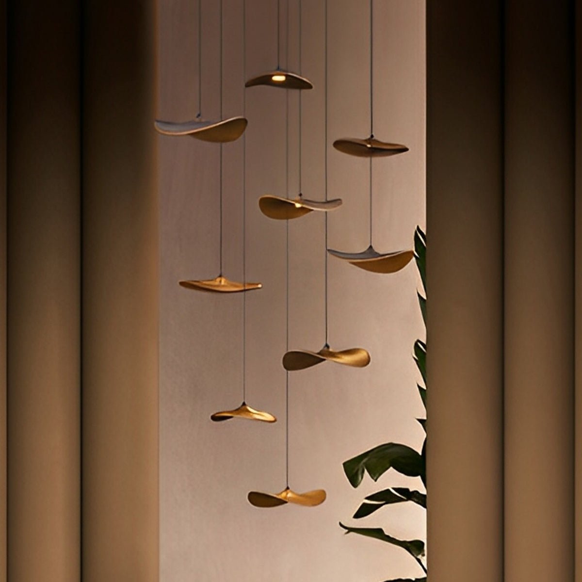 Modern Wood Natural Style Lotus Leaf LED Pendant Light - Flyachilles