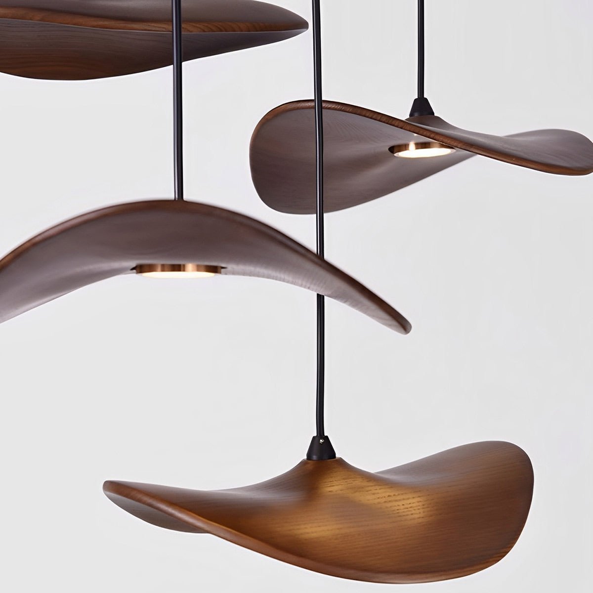 Modern Wood Natural Style Lotus Leaf LED Pendant Light - Flyachilles