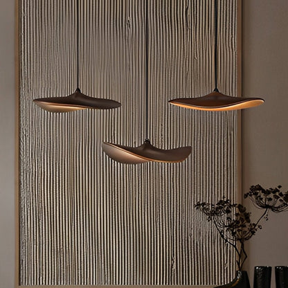 Modern Wood Natural Style Lotus Leaf LED Pendant Light - Flyachilles