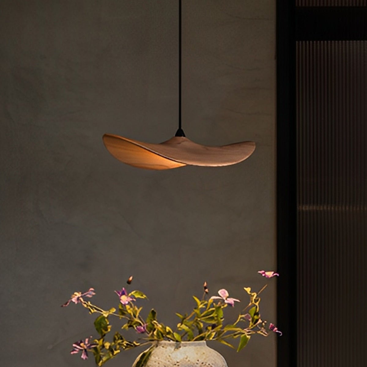 Modern Wood Natural Style Lotus Leaf LED Pendant Light - Flyachilles
