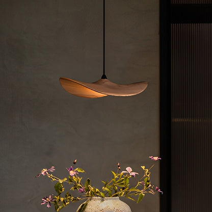Modern Wood Natural Style Lotus Leaf LED Pendant Light - Flyachilles